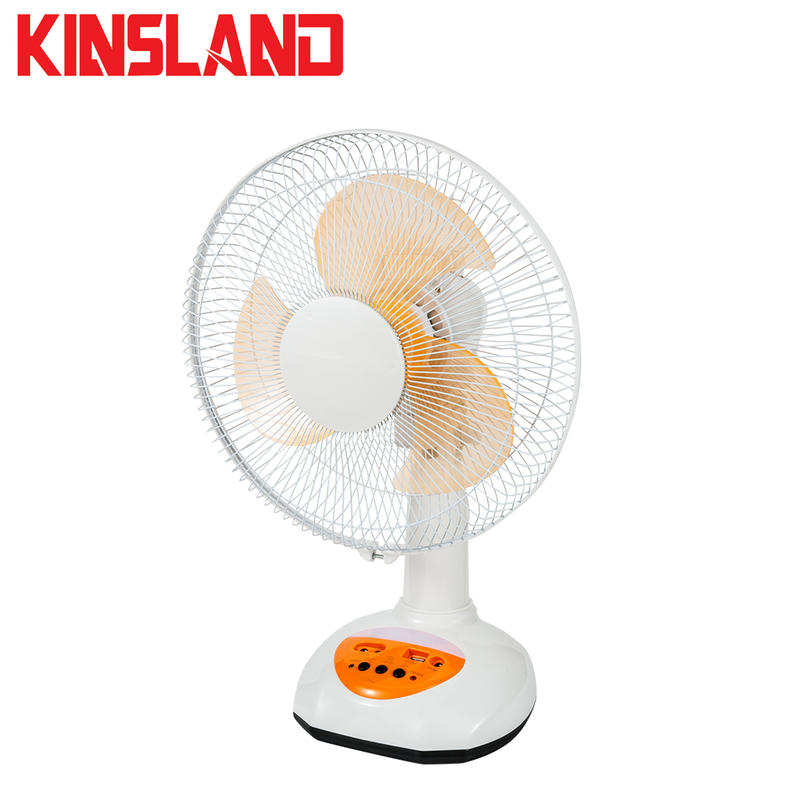 12 Solar Rechargeable Table Fan with LED Light 2 Speed Mechanical Control 6V 4 2ah AC DC for Hotels Outdoor