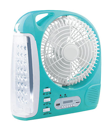 Emergency 8 AC DC Rechargeable Desk Fan with USB Mobile Charger